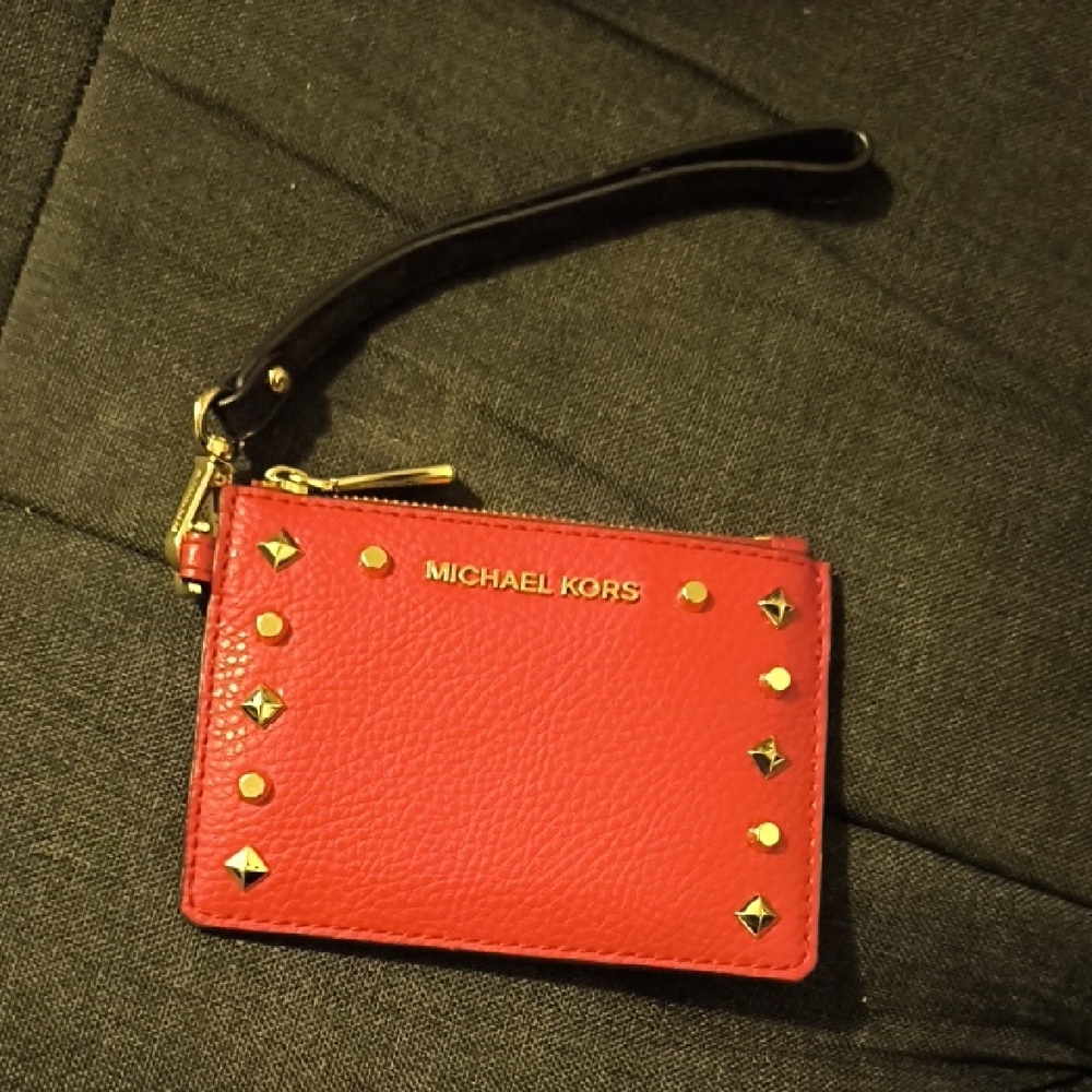 Michael Kors | Red Wristlet with Gold Studs